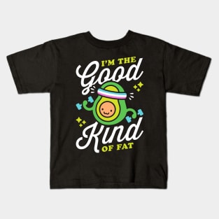 I'm The Good Kind Of Fat (Retro Cartoon) Funny Avocado Pun Kids T-Shirt